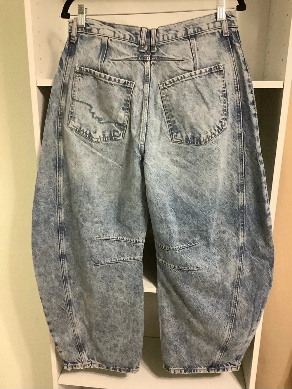 Free People We The Free Good Luck Mid-Rise Wide Leg Barrel Jeans Womens Size 27